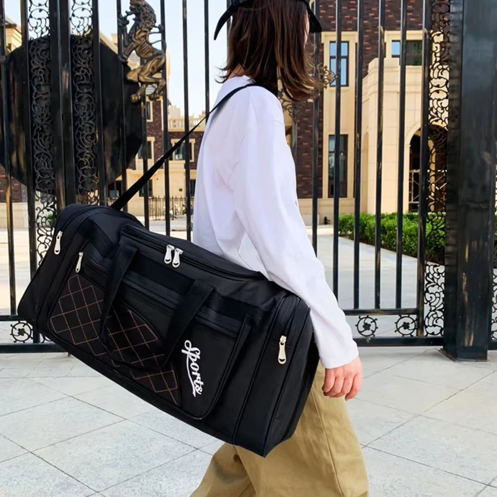 Oxford Dry Wet Separation Bags Large Capacity Portable Gym Bags Multifunctional Wear-Resistant Side Zippers for Travel Swimming